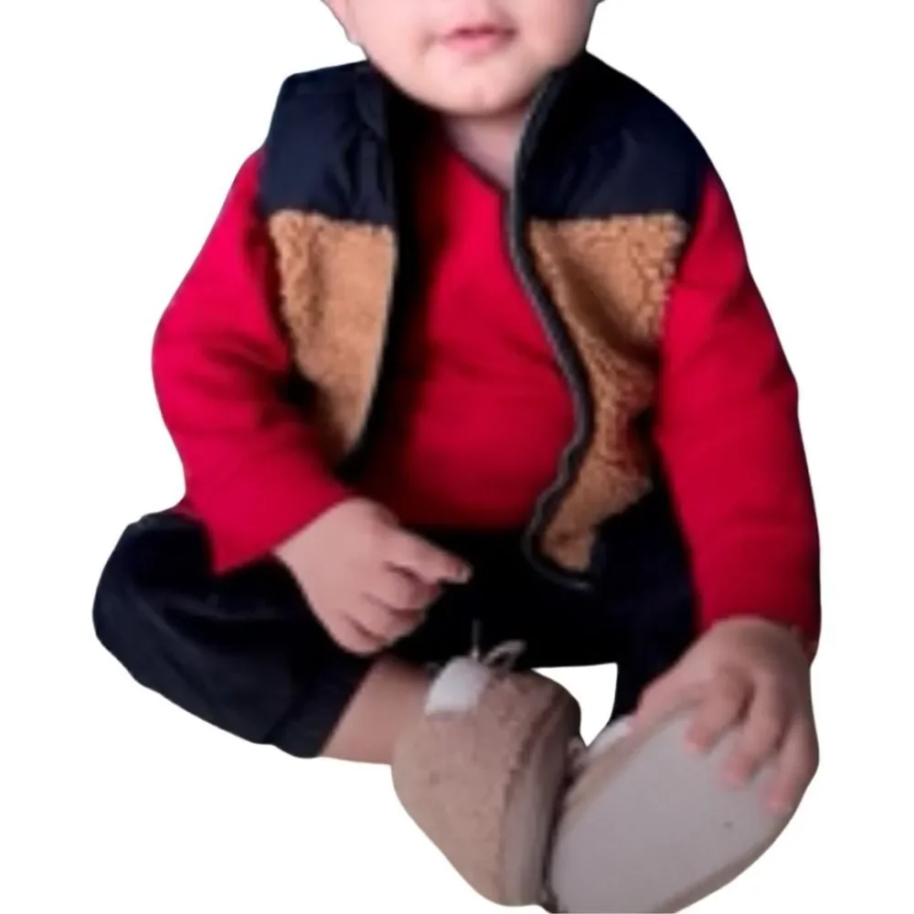 Carter’s boys 3 piece long sleeve top vest and pant set size 6 months NWT